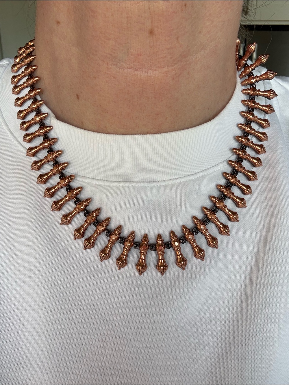Vintage Renoir Copper Cleopatra Style Necklace - Fashion Jewelry